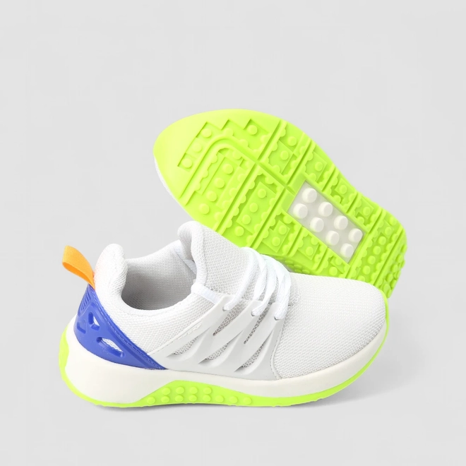 Tênis Casual Infantil Vertus Sola Neon Mesh Branco