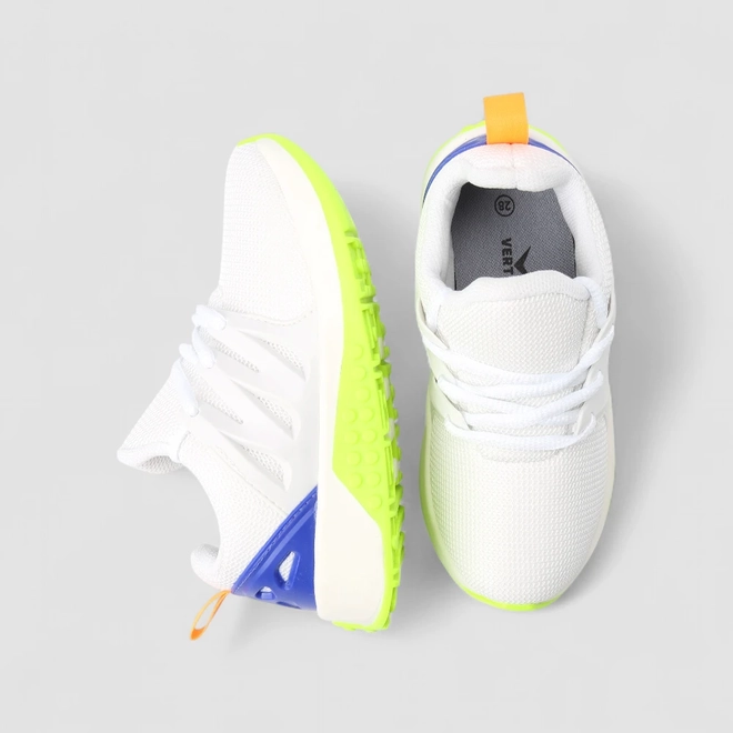 Tênis Casual Infantil Vertus Sola Neon Mesh Branco