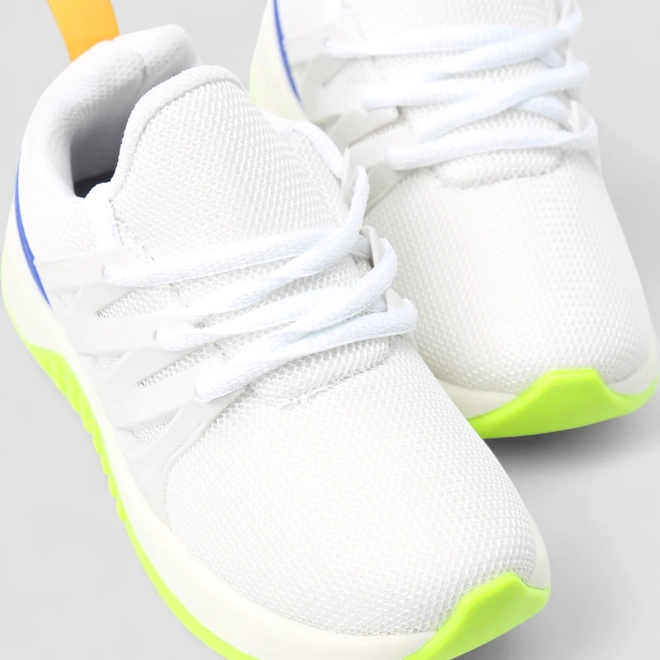 Tênis Casual Infantil Vertus Sola Neon Mesh Branco