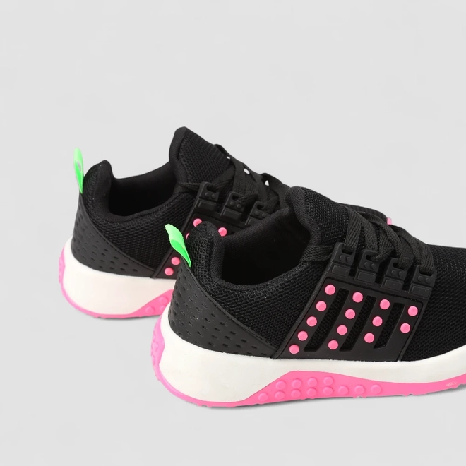 Tênis Casual Infantil Vertus Mesh Detalhe Rosa Preto