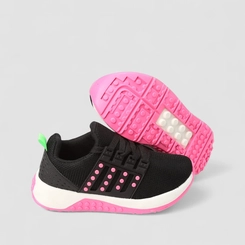 Tênis Casual Infantil Vertus Mesh Detalhe Rosa Preto
