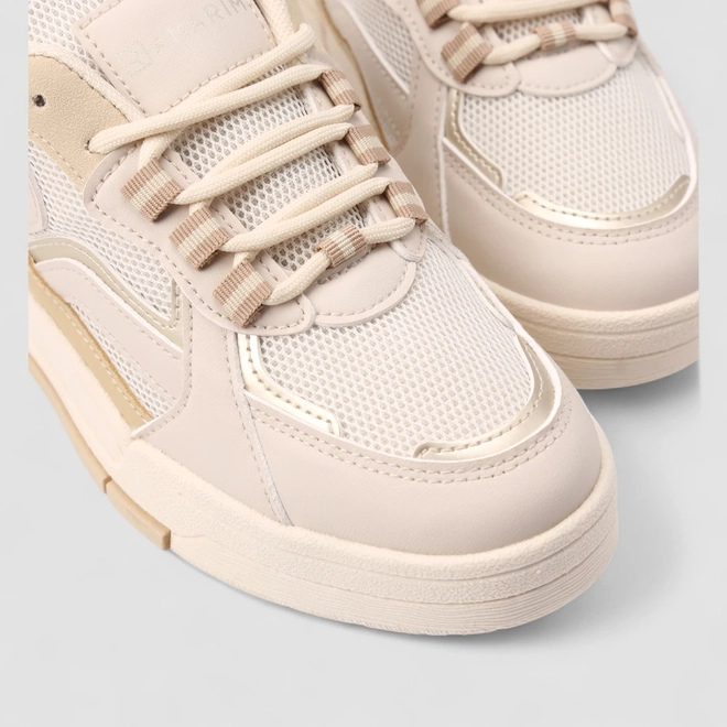 Tênis Casual Feminino Ramarim Recortes Off-White