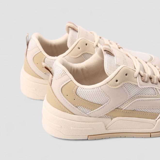 Tênis Casual Feminino Ramarim Recortes Off-White