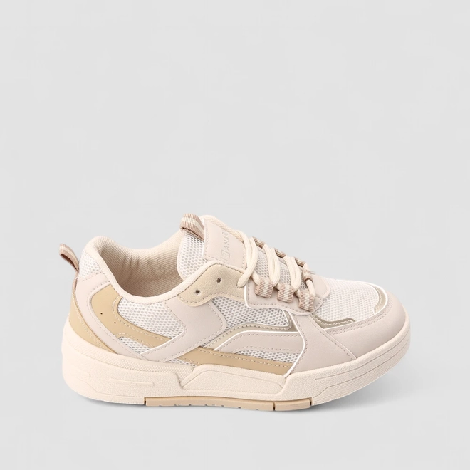 Tênis Casual Feminino Ramarim Recortes Off-White