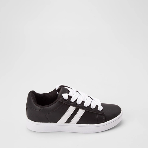 Tênis Casual Feminino Vertus Detalhe Recorte Lateral Preto