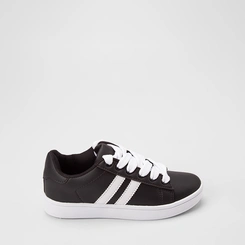 Tênis Casual Feminino Vertus Detalhe Recorte Lateral Preto