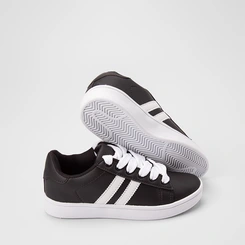 Tênis Casual Feminino Vertus Detalhe Recorte Lateral Preto