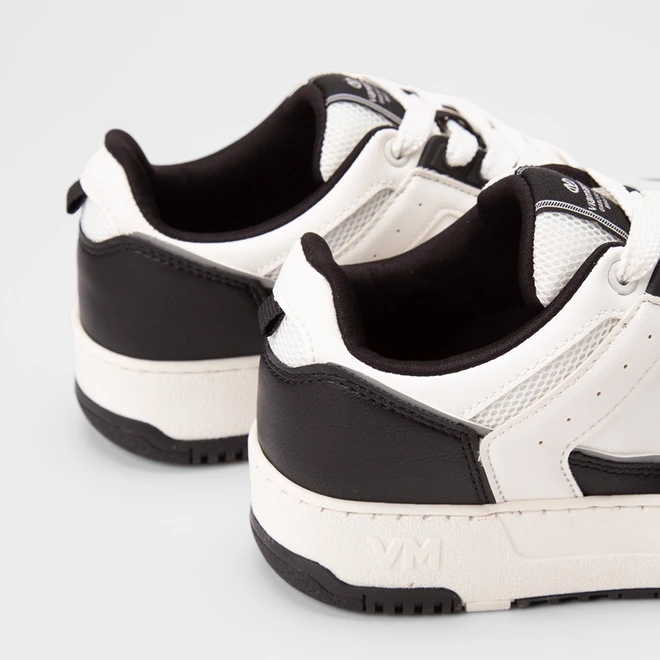 Tênis Casual Feminino Via Marte Sola Alta Reta Original Branco e Preto