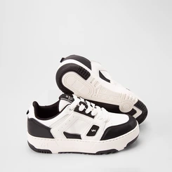 Tênis Casual Feminino Via Marte Sola Alta Reta Original Branco e Preto