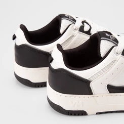 Tênis Casual Feminino Via Marte Sola Alta Reta Original Branco e Preto