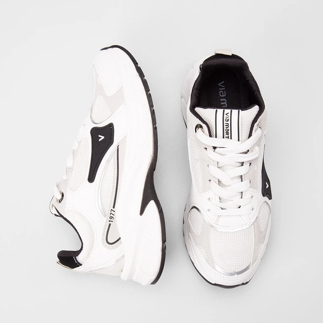 Tênis Casual Feminino Via Marte Tessa Original Cinza e Preto