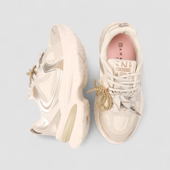 Tênis Casual Feminino Ramarim Laço Dourado Off White