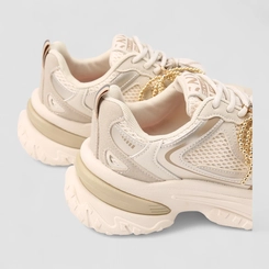 Tênis Casual Feminino Ramarim Laço Dourado Off White