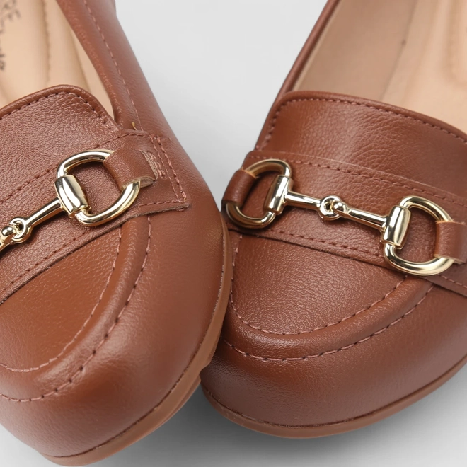 Mocassim Feminino Modare Ultraconforto Detalhe Bridão Caramelo