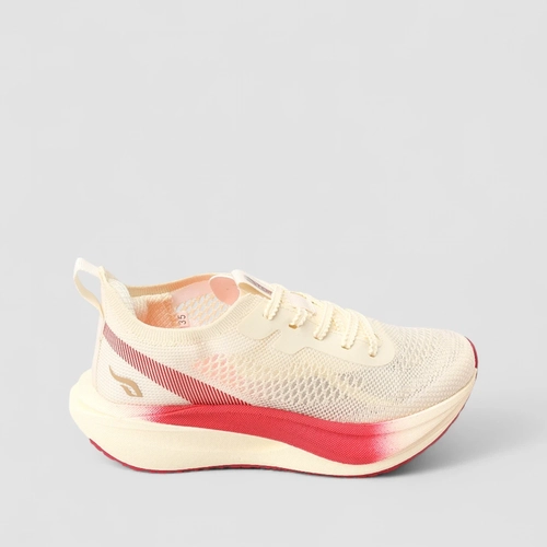 Tênis Esportivo Feminino Torx Knit Off White com Placa de Carbono