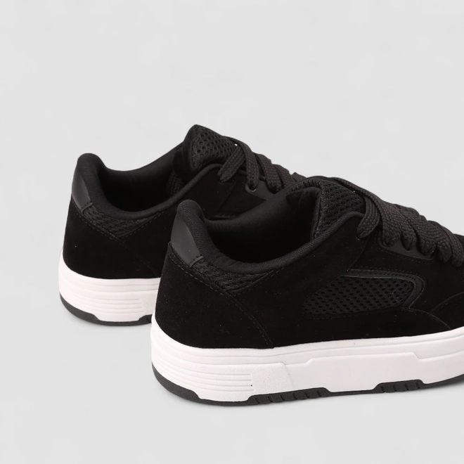 Tênis Casual Gabriela Feminino Detalhe Recorte Camurça Preto