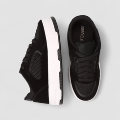 Tênis Casual Gabriela Feminino Detalhe Recorte Camurça Preto