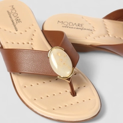 Tamanco Feminino Modare Ultraconforto Detalhe Pedraria Marrom