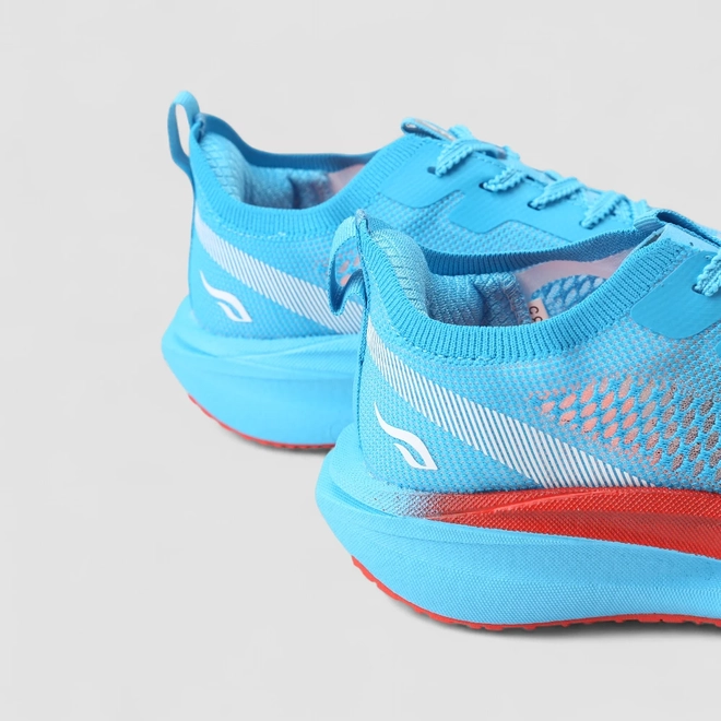 Tênis Esportivo Feminino Torx Knit Azul Neon com Placa de Carbono