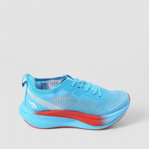Tênis Esportivo Feminino Torx Knit Azul Neon com Placa de Carbono