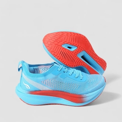 Tênis Esportivo Feminino Torx Knit Azul Neon com Placa de Carbono