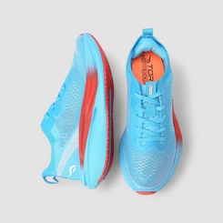 Tênis Esportivo Feminino Torx Knit Azul Neon com Placa de Carbono