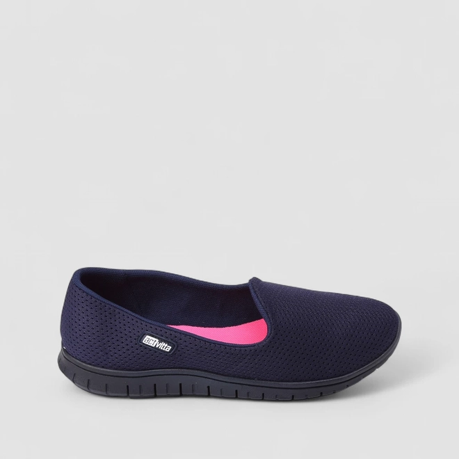 Slip On Feminino Actvitta Calce Fácil Marinho