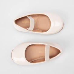 Sapatilha Boneca Bebê Gabrielinha Verniz Off White