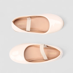 Sapatilha Boneca Infantil Gabrielinha Tira Elástico Verniz Off White