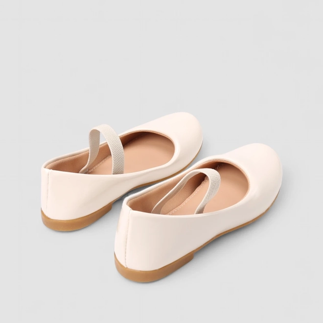 Sapatilha Boneca Infantil Gabrielinha Tira Elástico Verniz Off White