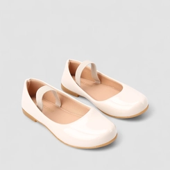 Sapatilha Boneca Infantil Gabrielinha Tira Elástico Verniz Off White