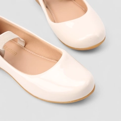 Sapatilha Boneca Infantil Gabrielinha Tira Elástico Verniz Off White