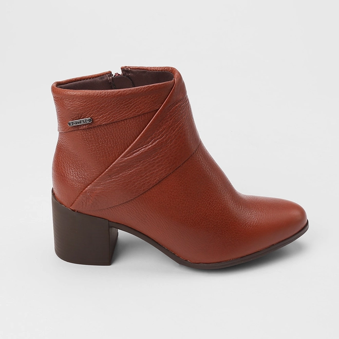 Ankle boot Feminina Bottero Original Em Couro Caramelo