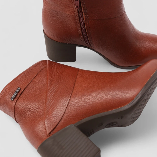 Ankle boot Feminina Bottero Original Em Couro Caramelo