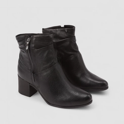 Ankle Boot Feminina Bottero Original Couro Salto Bloco Preto