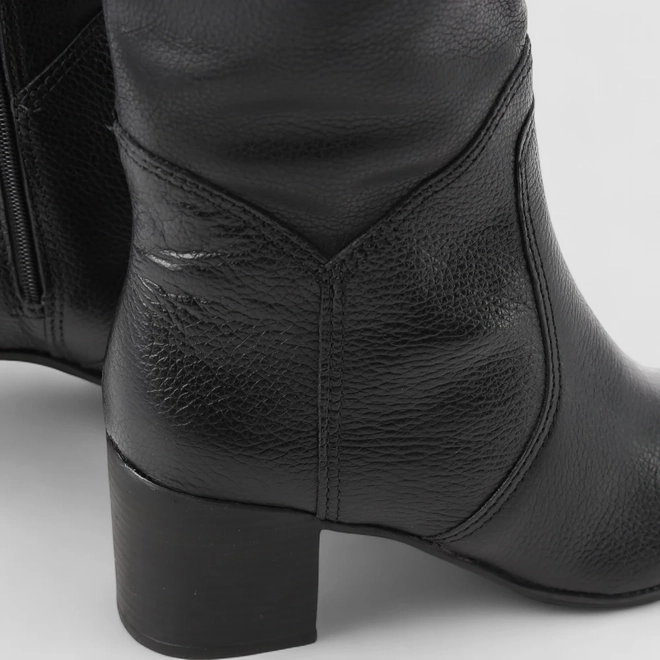 Bota Feminina Bottero Original Cano Alto Couro Detalhe Tira Preto