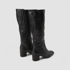 Bota Feminina Bottero Original Cano Alto Couro Detalhe Tira Preto