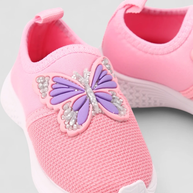 Slip On Infantil Gabrielinha Calce Fácil Borboleta Rosa