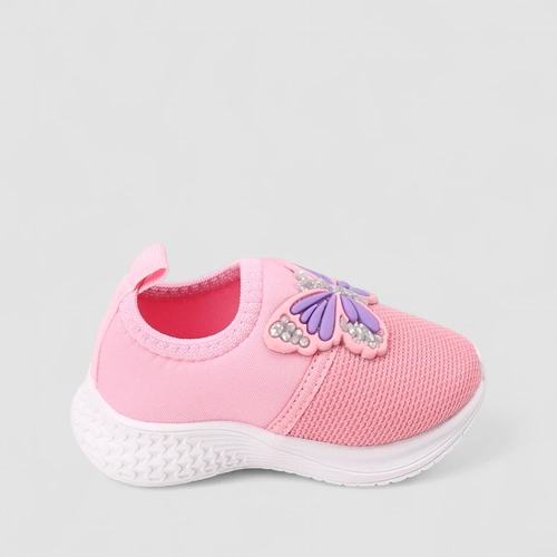 Slip On Infantil Gabrielinha Calce Fácil Borboleta Rosa