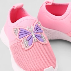 Slip On Infantil Gabrielinha Calce Fácil Borboleta Rosa