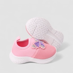 Slip On Infantil Gabrielinha Calce Fácil Borboleta Rosa