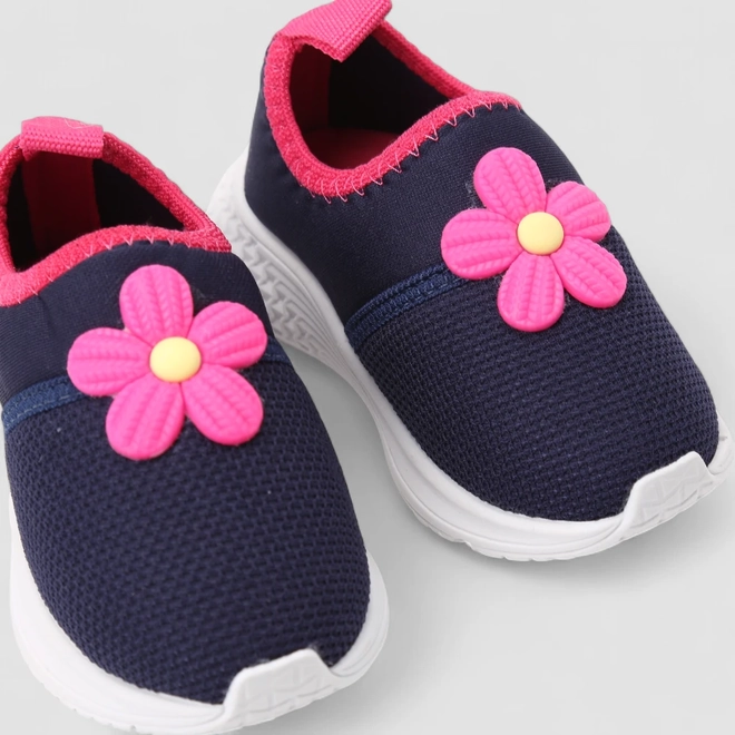 Slip On Infantil Gabrielinha Flor Rosa Azul
