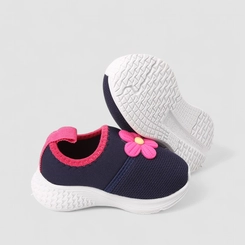 Slip On Infantil Gabrielinha Flor Rosa Azul