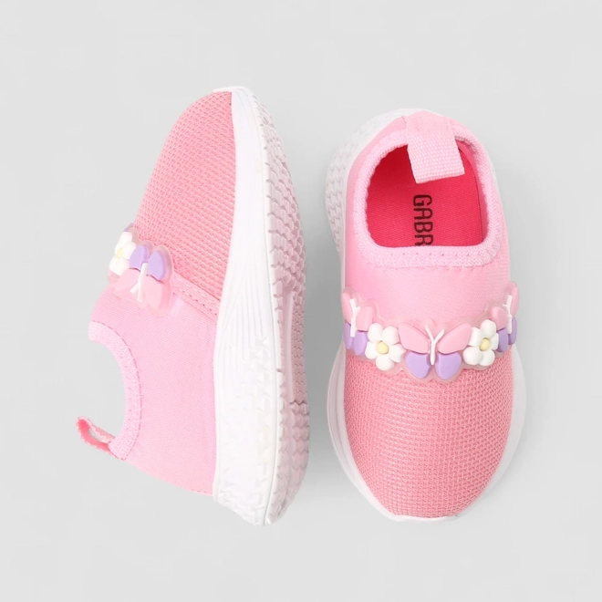 Slip On Infantil Gabrielinha Flores & Borboletas Rosa