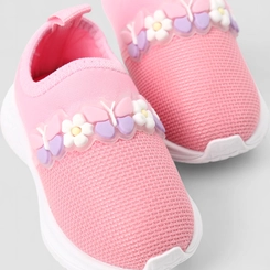 Slip On Infantil Gabrielinha Flores & Borboletas Rosa