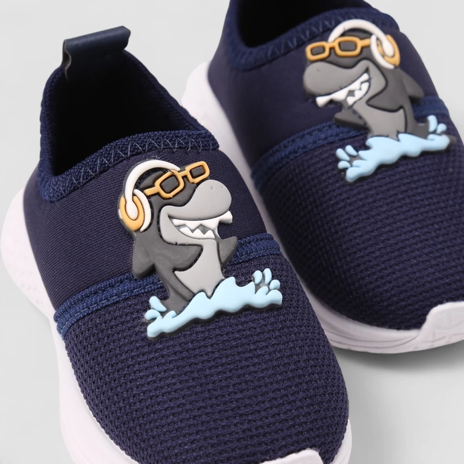 Slip On Infantil Vertus Calce Fácil Tubarão Marinho