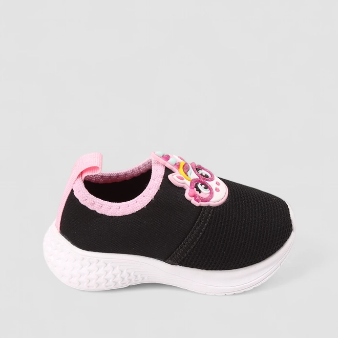 Slip On Infantil Gabrielinha Unicórnio Calce Fácil Preto
