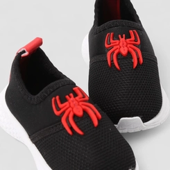 Slip On Infantil Vertus Detalhe Aranha Calce Fácil Vermelho & Preto