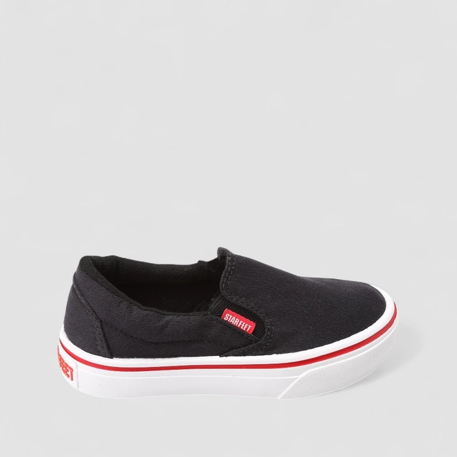 Slip On Infantil Star Feet Calce Fácil Preto
