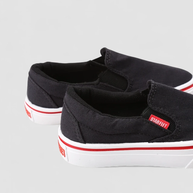 Slip On Infantil Star Feet Calce Fácil Preto